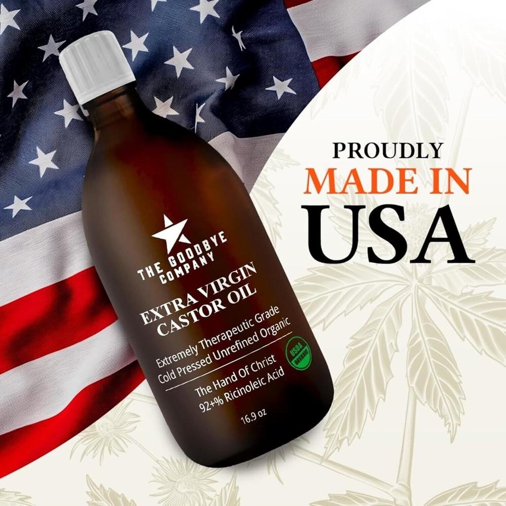 Organic Castor Oil 100% Pure Extra Virgin Oil Cold Pressed Unrefined Hexane-Free - Picture 5 of 5
